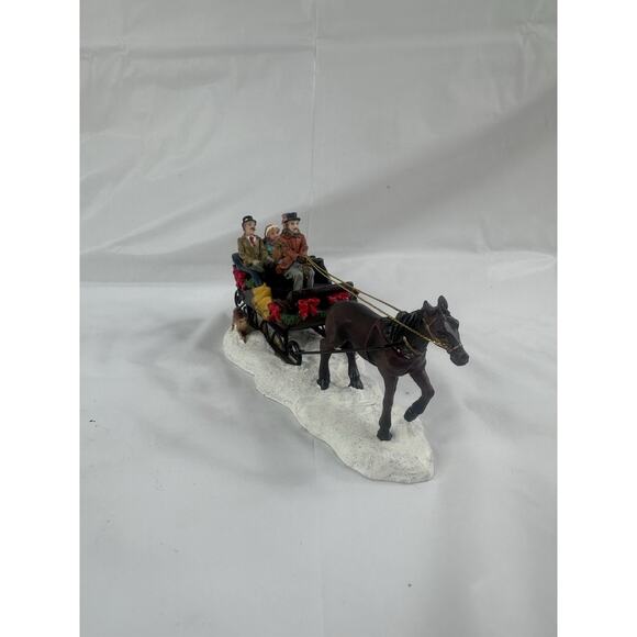 St Nicholas Square Village Collection SLEIGH RIDE Horse Drawn Carriage In box - Picture 6 of 9